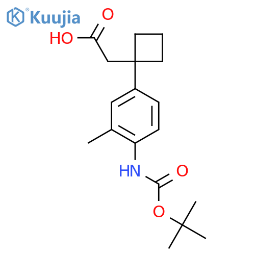 2-1-(4-{(tert-butoxy)carbonylamino}-3-methylphenyl)cyclobutylacetic acid structure