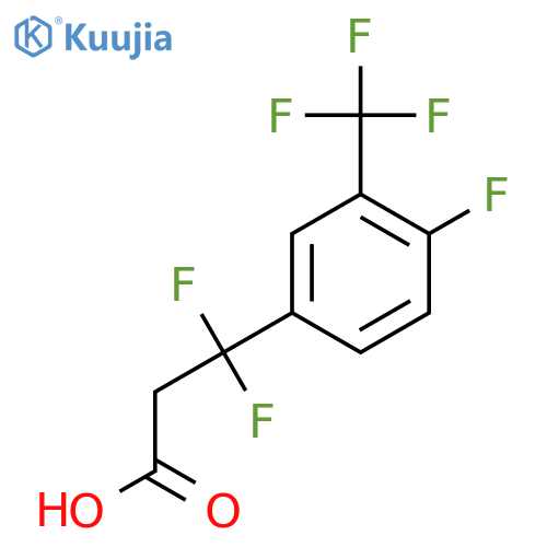 3,3-difluoro-3-4-fluoro-3-(trifluoromethyl)phenylpropanoic acid structure