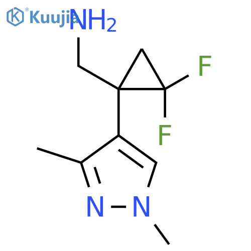 1-(1,3-dimethyl-1H-pyrazol-4-yl)-2,2-difluorocyclopropylmethanamine structure