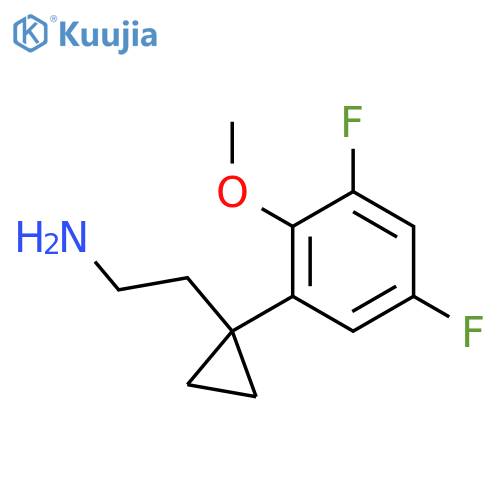 2-1-(3,5-difluoro-2-methoxyphenyl)cyclopropylethan-1-amine structure