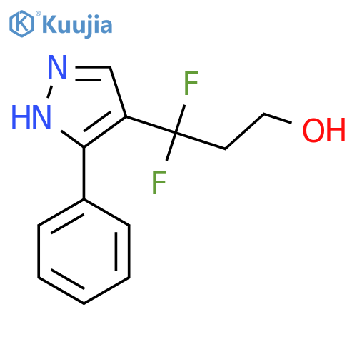3,3-difluoro-3-(3-phenyl-1H-pyrazol-4-yl)propan-1-ol structure