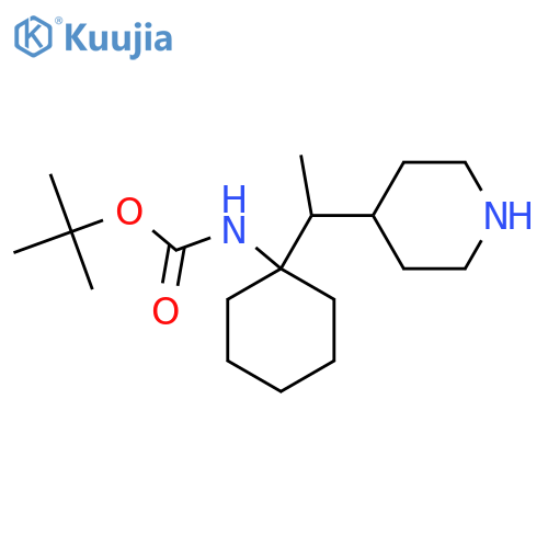 tert-butyl N-{1-1-(piperidin-4-yl)ethylcyclohexyl}carbamate structure