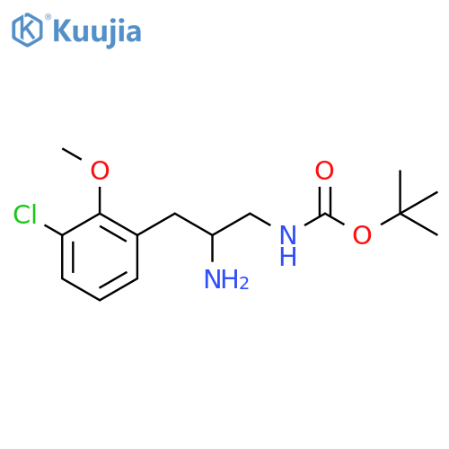 tert-butyl N-2-amino-3-(3-chloro-2-methoxyphenyl)propylcarbamate structure