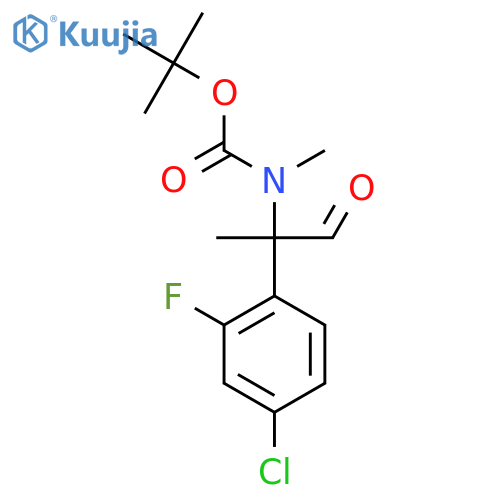 tert-butyl N-2-(4-chloro-2-fluorophenyl)-1-oxopropan-2-yl-N-methylcarbamate structure