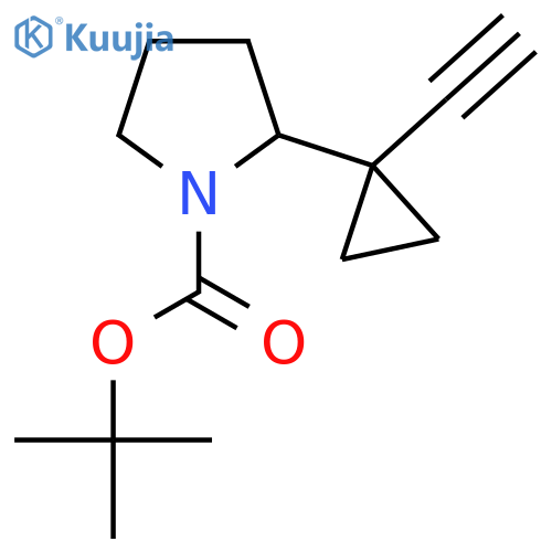tert-butyl 2-(1-ethynylcyclopropyl)pyrrolidine-1-carboxylate structure