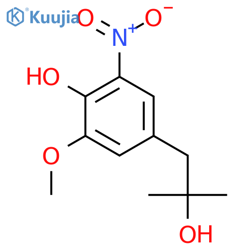 4-(2-hydroxy-2-methylpropyl)-2-methoxy-6-nitrophenol structure