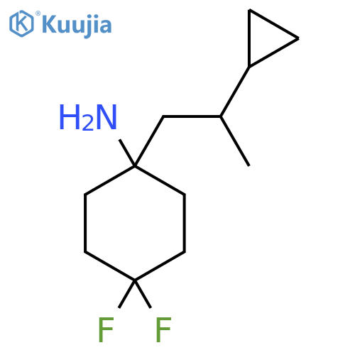 1-(2-cyclopropylpropyl)-4,4-difluorocyclohexan-1-amine structure
