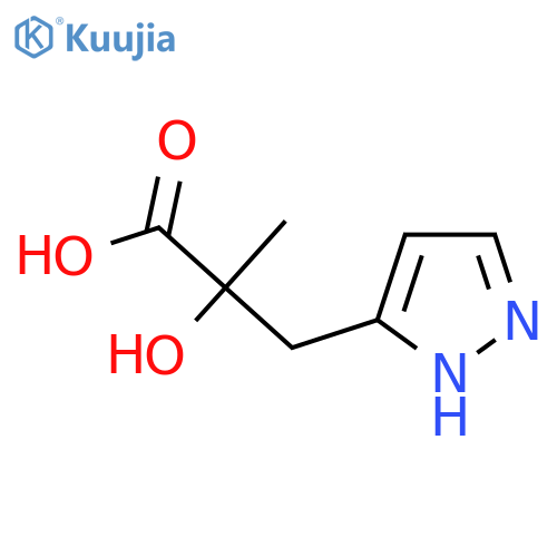2-hydroxy-2-methyl-3-(1H-pyrazol-3-yl)propanoic acid structure