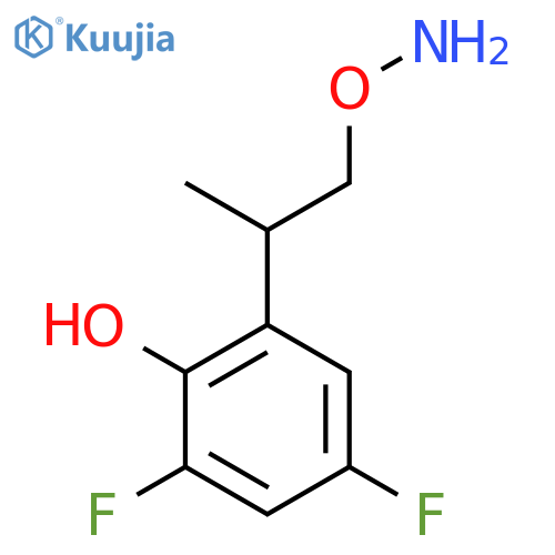 2-1-(aminooxy)propan-2-yl-4,6-difluorophenol structure