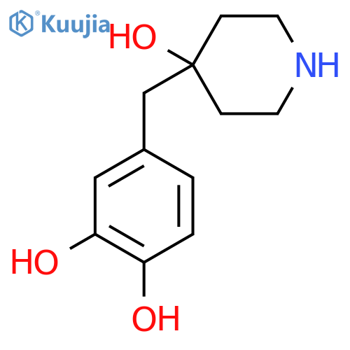 4-(4-hydroxypiperidin-4-yl)methylbenzene-1,2-diol structure