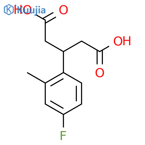 3-(4-fluoro-2-methylphenyl)pentanedioic acid structure