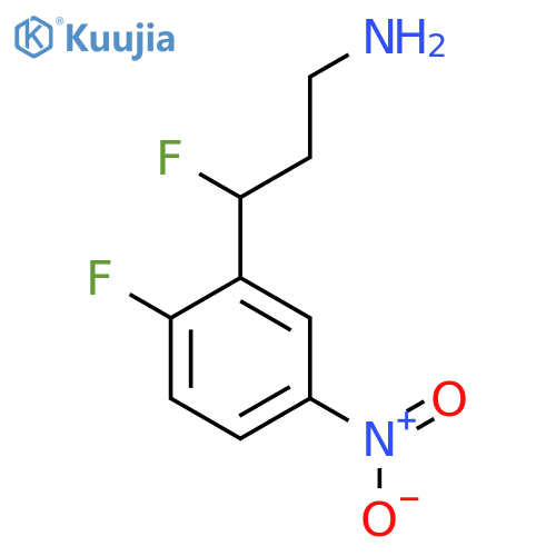3-Fluoro-3-(2-fluoro-5-nitrophenyl)propan-1-amine structure