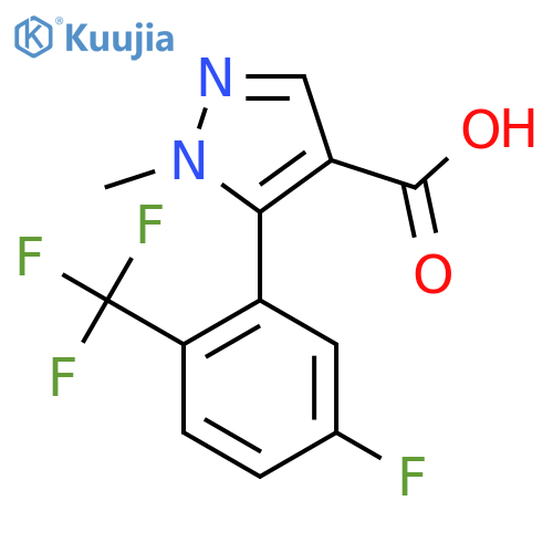 5-5-fluoro-2-(trifluoromethyl)phenyl-1-methyl-1H-pyrazole-4-carboxylic acid structure