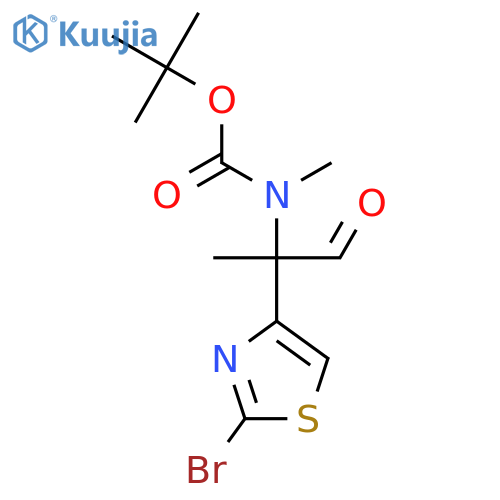 tert-butyl N-2-(2-bromo-1,3-thiazol-4-yl)-1-oxopropan-2-yl-N-methylcarbamate structure