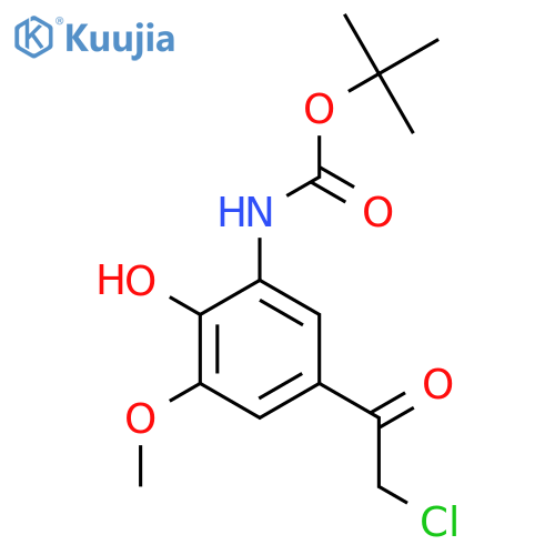 tert-butyl N-5-(2-chloroacetyl)-2-hydroxy-3-methoxyphenylcarbamate structure