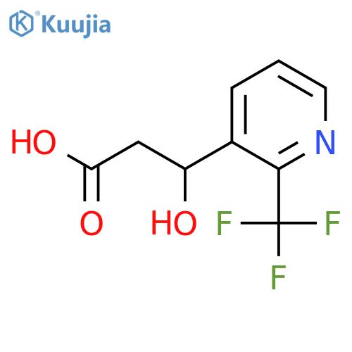 3-Hydroxy-3-[2-(trifluoromethyl)pyridin-3-yl]propanoic acid structure