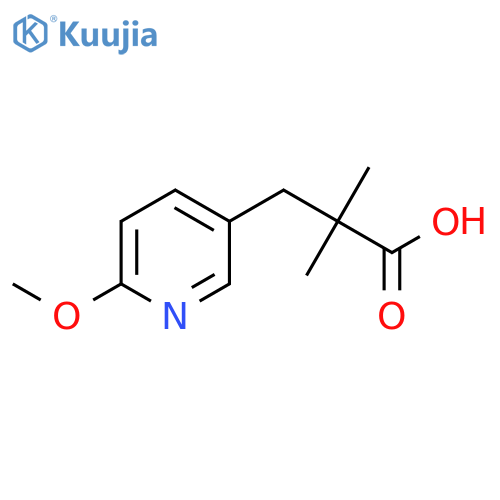 3-(6-methoxypyridin-3-yl)-2,2-dimethylpropanoic acid structure
