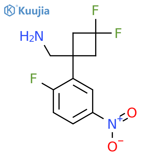 3,3-difluoro-1-(2-fluoro-5-nitrophenyl)cyclobutylmethanamine structure
