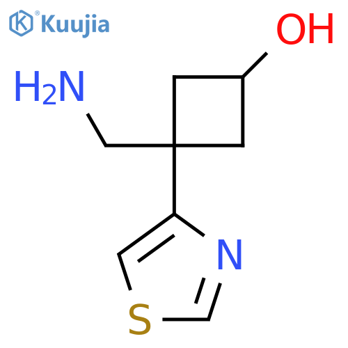 3-(Aminomethyl)-3-(1,3-thiazol-4-yl)cyclobutan-1-ol structure