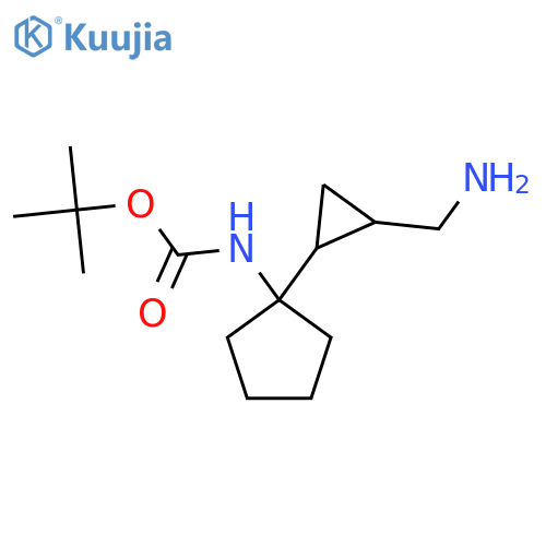 tert-butyl N-{1-2-(aminomethyl)cyclopropylcyclopentyl}carbamate structure