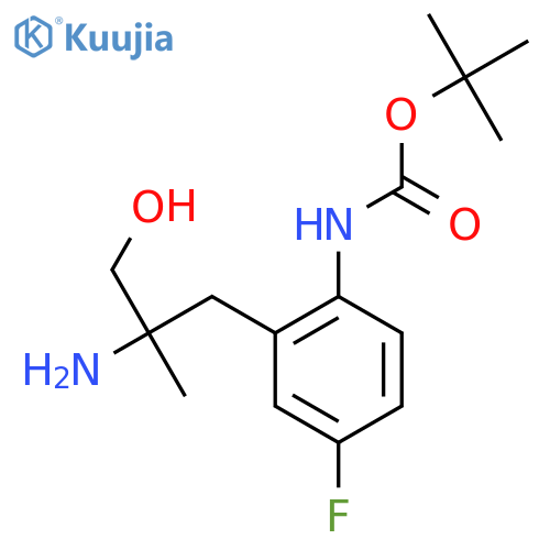 tert-butyl N-2-(2-amino-3-hydroxy-2-methylpropyl)-4-fluorophenylcarbamate structure