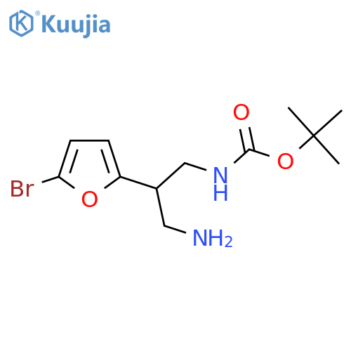tert-butyl N-3-amino-2-(5-bromofuran-2-yl)propylcarbamate structure