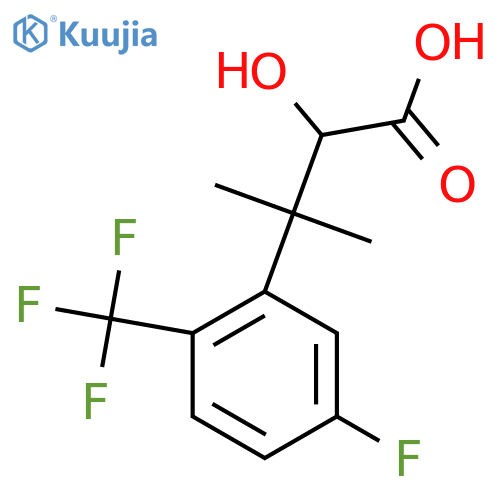 3-5-fluoro-2-(trifluoromethyl)phenyl-2-hydroxy-3-methylbutanoic acid structure