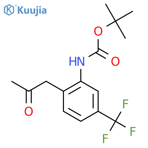 tert-butyl N-2-(2-oxopropyl)-5-(trifluoromethyl)phenylcarbamate structure