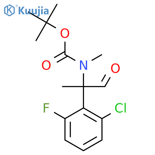 tert-butyl N-2-(2-chloro-6-fluorophenyl)-1-oxopropan-2-yl-N-methylcarbamate structure