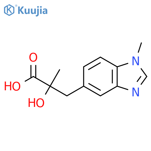 2-hydroxy-2-methyl-3-(1-methyl-1H-1,3-benzodiazol-5-yl)propanoic acid structure
