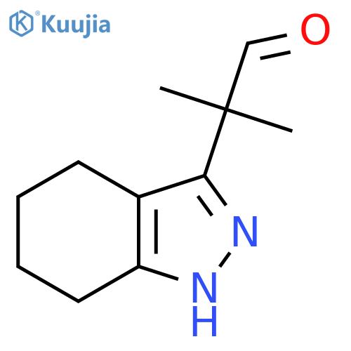 2-methyl-2-(4,5,6,7-tetrahydro-1H-indazol-3-yl)propanal structure