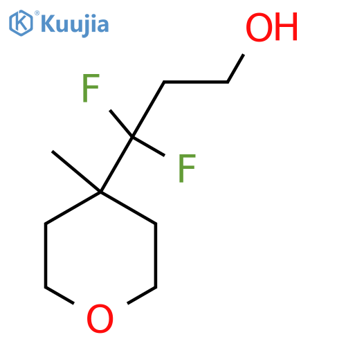 3,3-difluoro-3-(4-methyloxan-4-yl)propan-1-ol structure