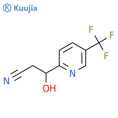 3-hydroxy-3-5-(trifluoromethyl)pyridin-2-ylpropanenitrile structure