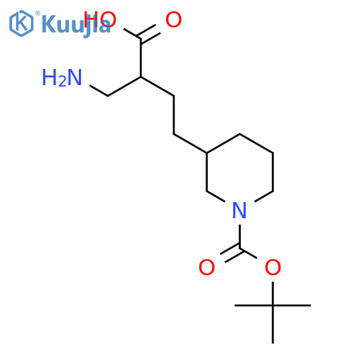 2-(aminomethyl)-4-{1-(tert-butoxy)carbonylpiperidin-3-yl}butanoic acid structure