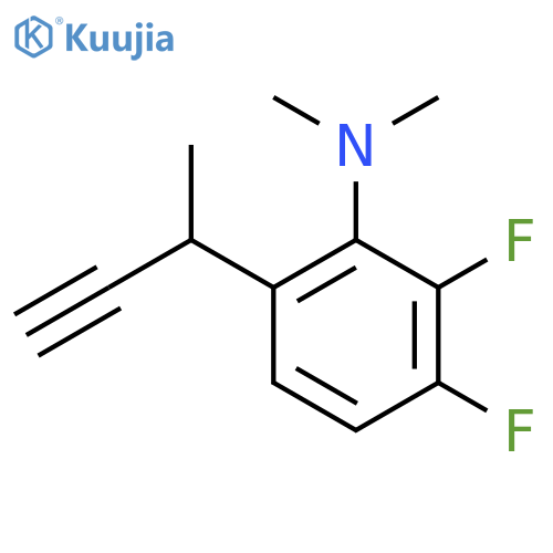 6-(but-3-yn-2-yl)-2,3-difluoro-N,N-dimethylaniline structure