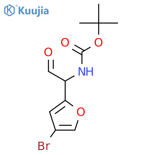 tert-butyl N-1-(4-bromofuran-2-yl)-2-oxoethylcarbamate structure