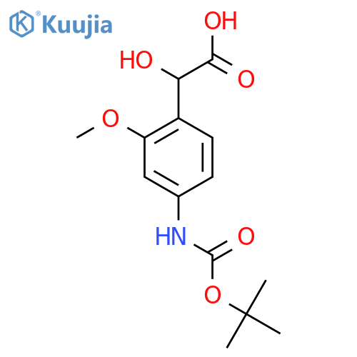 2-(4-{(tert-butoxy)carbonylamino}-2-methoxyphenyl)-2-hydroxyacetic acid structure