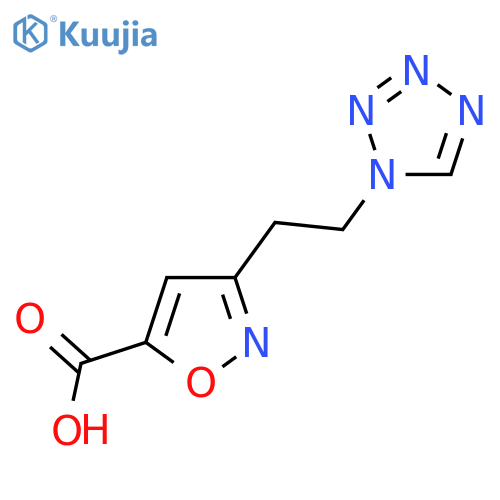 3-2-(1H-1,2,3,4-tetrazol-1-yl)ethyl-1,2-oxazole-5-carboxylic acid structure