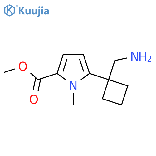 methyl 5-1-(aminomethyl)cyclobutyl-1-methyl-1H-pyrrole-2-carboxylate structure