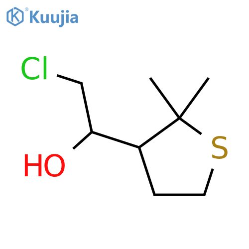 2-chloro-1-(2,2-dimethylthiolan-3-yl)ethan-1-ol structure