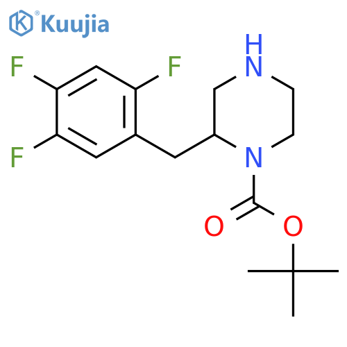 tert-butyl 2-(2,4,5-trifluorophenyl)methylpiperazine-1-carboxylate structure