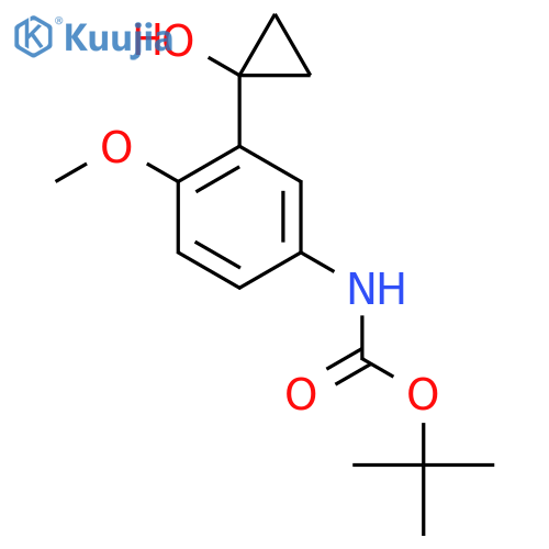 tert-butyl N-3-(1-hydroxycyclopropyl)-4-methoxyphenylcarbamate structure