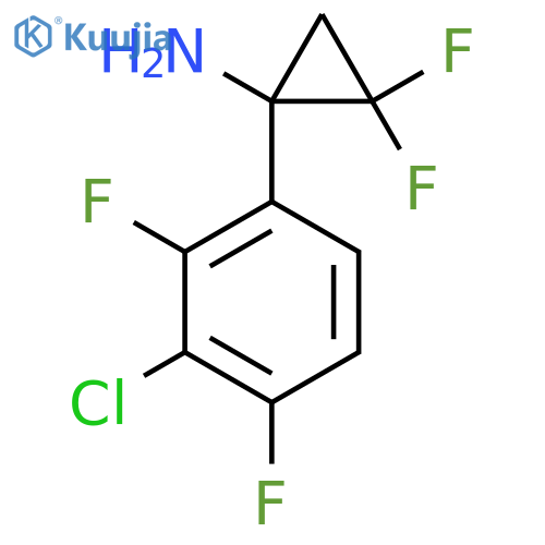 1-(3-chloro-2,4-difluorophenyl)-2,2-difluorocyclopropan-1-amine structure