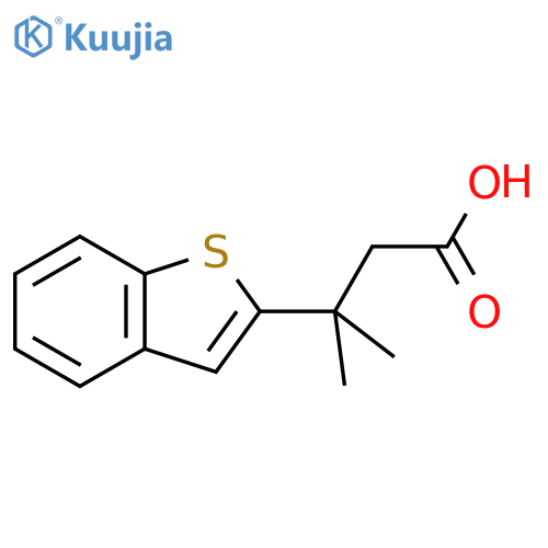 3-(1-benzothiophen-2-yl)-3-methylbutanoic acid structure