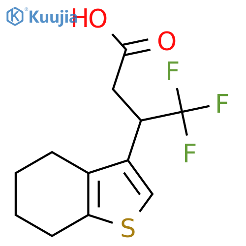 4,4,4-trifluoro-3-(4,5,6,7-tetrahydro-1-benzothiophen-3-yl)butanoic acid structure