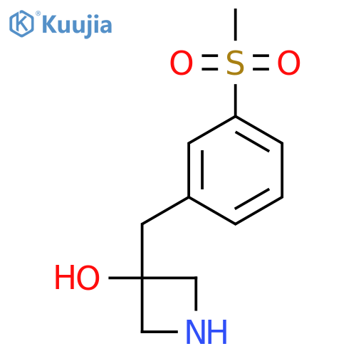 3-(3-methanesulfonylphenyl)methylazetidin-3-ol structure