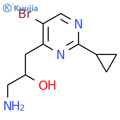 1-Amino-3-(5-bromo-2-cyclopropylpyrimidin-4-yl)propan-2-ol structure
