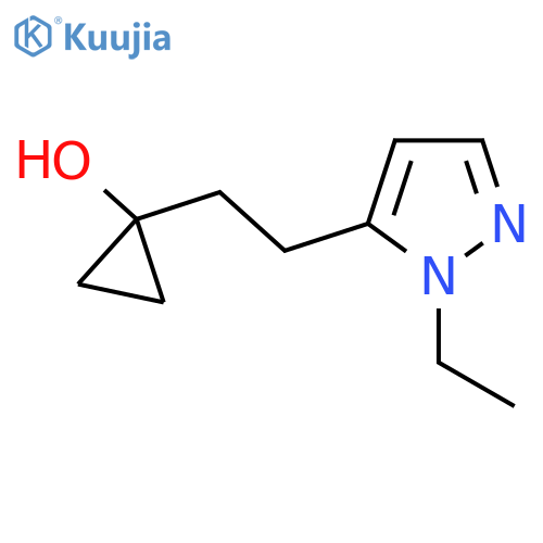 1-2-(1-ethyl-1H-pyrazol-5-yl)ethylcyclopropan-1-ol structure