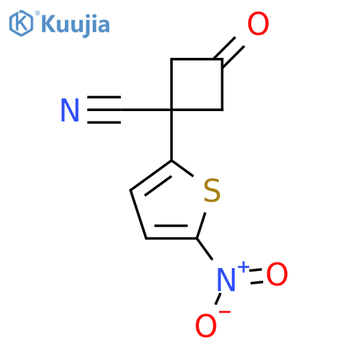 1-(5-nitrothiophen-2-yl)-3-oxocyclobutane-1-carbonitrile structure