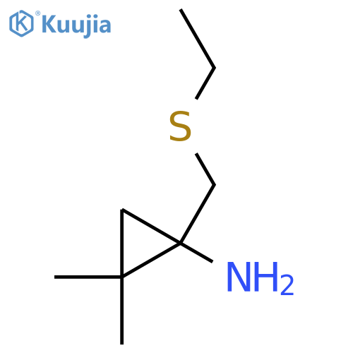 1-(ethylsulfanyl)methyl-2,2-dimethylcyclopropan-1-amine structure
